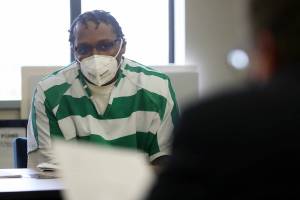 Darwin Caldwell appears in court for his sentencing Wednesday, March 2, 2022, at the Snohomish County Courthouse in Everett, Washington. (Ryan Berry / The Herald)