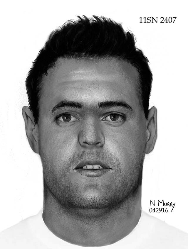 Forensic artist Natalie Murry sketched an updated facial reconstruction of the body found near Stanwood based on the skull and jaw in 2016.