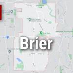 Logo for news use featuring the municipality of Brier in Snohomish County, Washington. 220118
