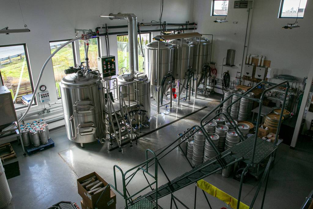 The brewery space at Meatheads fits a 10-barrel system. (Ryan Berry / The Herald)