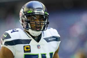 Seattle Seahawks linebacker Bobby Wagner (58) during pregame warmups before an NFL football game against the Houston Texans, Sunday, Dec. 12, 2021, in Houston. (AP Photo/Matt Patterson)