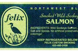 Labels from Felix Custom Smoking seafood products. (U.S. Food and Drug Administration)