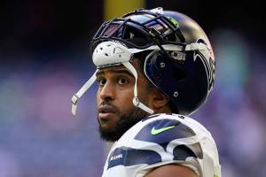 FILE - Seattle Seahawks linebacker Bobby Wagner pauses during the team's NFL football game against the Houston Texans on Dec. 12, 2021, in Houston. Wagner has been informed he is being released by Seattle. Wagner confirmed the news to The Associated Press on Tuesday night, March 8, 2022, hours after the team agreed to trade quarterback Russell Wilson to Denver. Seattle is expected to make Wagner's release official Wednesday. (AP Photo/Matt Patterson, File)