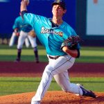 Seattle Mariners pitching prospect Emerson Hancock throws a pitch while playing for the Everett AquaSox during a game June 3, 2021, at Funko Field in Everett. (Kevin Clark / The Herald)