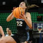 Western Washington's Gracie Castaneda looks to shoot during the NCAA Division II national title game against Glenville State on Friday at Bill Harris Arena in Birmingham, Alabama. (Michael Wade)