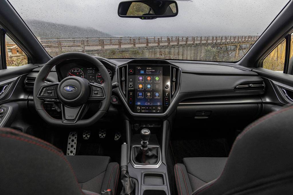 A new multimedia system with 11.6-inch touchscreen dominates the 2022 Subaru WRX interior. (Manufacturer photo)