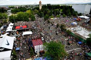 The streets of downtown Spokane are converted into basketball courts during Hoopfest 2019 on Saturday, June 29, 2019, in Spokane, Wash. Tyler Tjomsland/THE SPOKESMAN-REVIEW