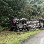 A single-vehicle fatality crash in the area of Lager Lane and Turk Road shortly after 7:30 a.m. on Tuesday. (Marysville Fire District)
