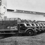 Johnny Banchero Sr., founder of Seattle Disposal, and the companys fleet of garbage trucks, circa 1940. Bancheros grandson, Stephan Banchero III, 50, is one of three buyers who recently acquired Rubatino Refuse Removal Co. Banchero is also president of Cedar Grove, a Seattle-based composting firm. Bancheros purchase of Rubatino is separate from Cedar Grove. (Banchero family)