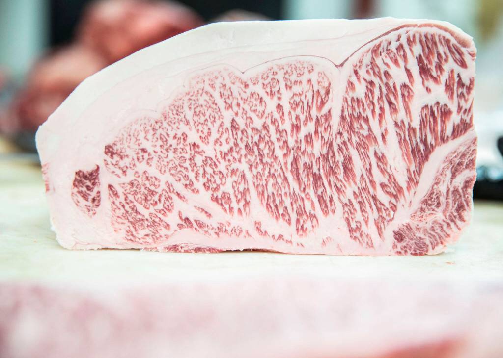 A loin of Japanese Wagyu at EC Wilson Meat Co. (Olivia Vanni / The Herald)