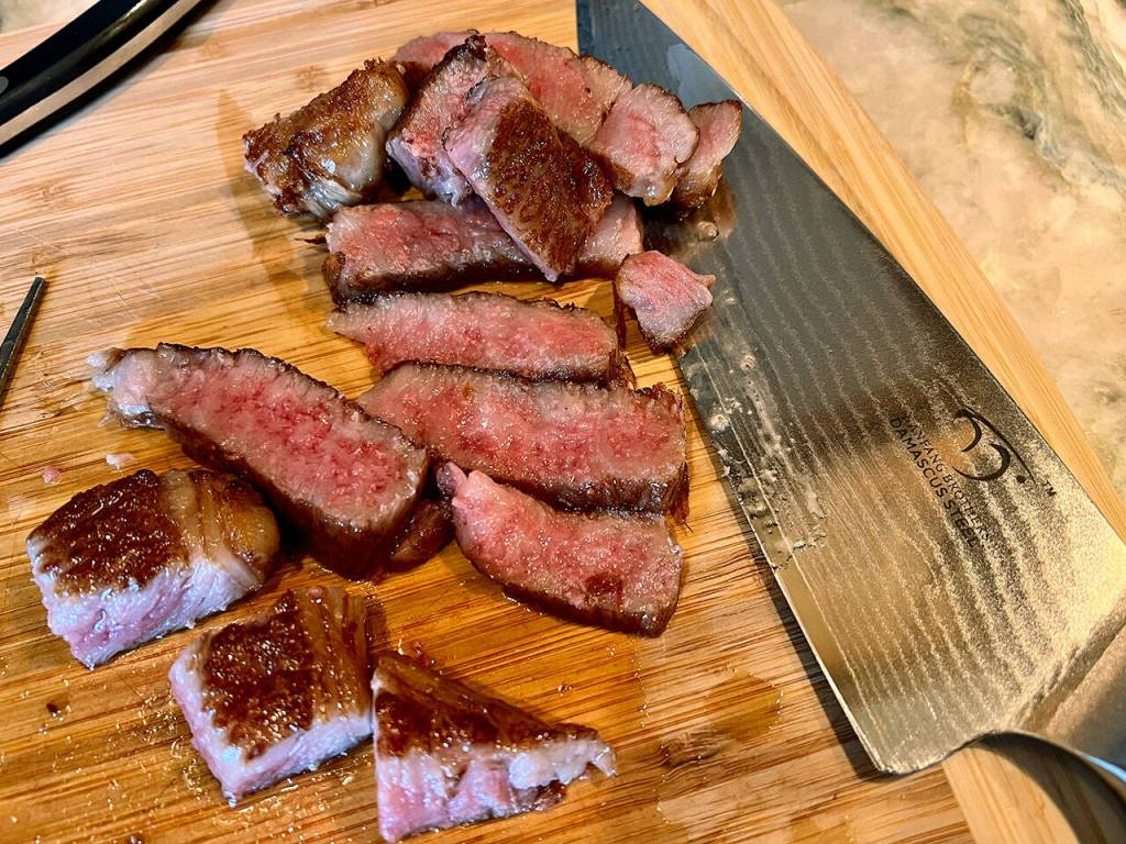 Japanese Wagyu prepared at home by Ian Rinearson, 26, of Lynnwood, who likes to invite friends for dinner to try the meat for the first time. (Ian Rinearson)