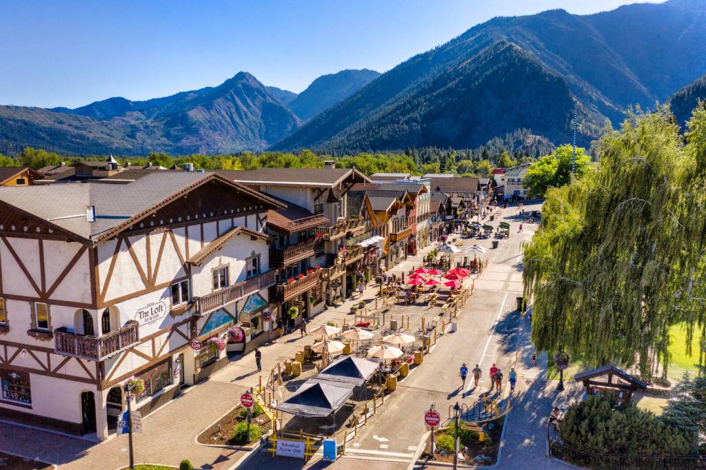 Nestled in the heart of the Cascades between Seattle and Spokane, Washingtons Bavarian village is just over two hours drive from Seattle along the I-90 or US Highway 2.