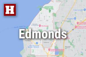 Logo for news use featuring the municipality of Edmonds in Snohomish County, Washington. 220118