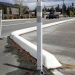 The curb median keeps vehicles from the shoulder on the south side 20th Street SE (eastbound) in Lake Stevens, Washington on April 21, 2022. (Kevin Clark / The Herald)