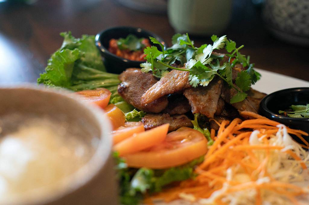 Ping moo at Thai on Main Street in Monroe. (Ryan Berry / The Herald)