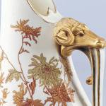 Photo Caption: Royal Worcester is one of the oldest and most famous makers of porcelain. It made this ram's head pitcher in 1888.