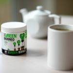 A container of kratom powder sits alongside a mug of prepared tea Friday, May 13, 2022, in Everett, Washington. (Ryan Berry / The Herald)