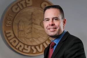 Marysville Mayor Jon Nehring is this year's winner of the Henry M. Jackson Award given by Economic Alliance Snohomish County. Photographed in Marysville, Washington on April 25, 2022. (Kevin Clark / The Herald)