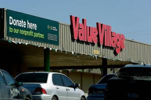 A “Community Donation Center” at a Value Village in Spokane. TVI, Inc., the Bellevue-based corporation that owns Value Village, has 14 stores across Washington. (Young Kwak/InvestigateWest)