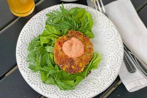 Alexander Small's deviled crab cake recipe comes with a spicy Creole mayonnaise. (Gretchen McKay/Pittsburgh Post-Gazette/TNS)
