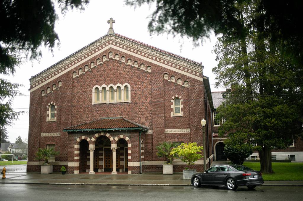 Our Lady of Perpetual Help is pictured along Cedar Street on Friday in Everett. The church will be merging with Immaculate Conception. (Ryan Berry / The Herald)