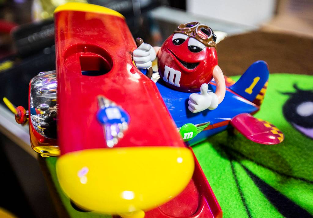 This M&Ms item is among many that will be available at BobaKhan Toys in Everett on Saturday. (Olivia Vanni / The Herald)
