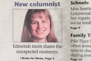 Caption: Originally published in The Weekly Herald, “I Brake for Moms” has been running for ten years.