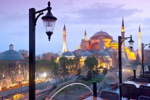 Hagia Sophia, in Istanbul—for centuries the grandest place of worship in all of Europe.