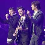 Joel Smallbone, left, and Luke Smallbone, right, of the group for King & Country, performs during the Dove Awards on Tuesday, Oct. 16, 2018, in Nashville, Tenn. (AP Photo/Mark Humphrey)