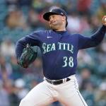 Seattle Mariners starting pitcher Robbie Ray throws against the Philadelphia Phillies during the first inning of a game Tuesday in Seattle. (AP Photo/Ted S. Warren)
