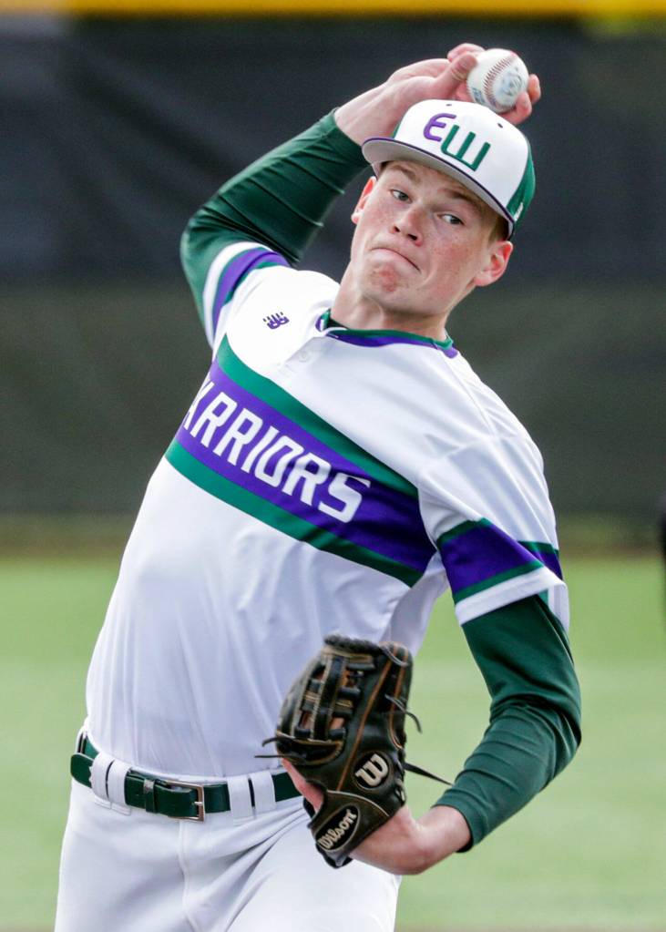 Edmonds-Woodway senior Jacob Gabler has pitched 37 consecutive innings without allowing an earned run. (Kevin Clark / The Herald)