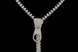 Photo Caption: Would you believe a zipper sold for $18,450 at Morphy Auctions? What about a diamond necklace that looks and works like a zipper?