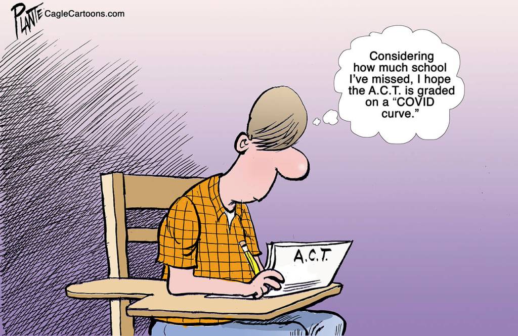2019-11-11ed-caption cartoon, kid taking ACT test