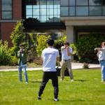 Kevin Leung leads a group of students through the basics of martial arts during Leadership Launchs Emotion Commotion event at Everett Community College in Everett. (Ryan Berry / The Herald)