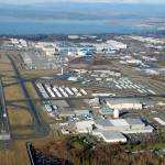 Looking north, an aerial view of Paine Field in Everett. (Paine Field / Snohomish County) 20220605