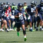 Seahawks wide receiver Tyler Lockett runs a drill during a practice on Tuesday in Renton. (AP Photo/Ted S. Warren)