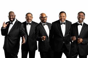 The Temptations, from left: Otis Williams (the only surviving member of the original group), Ron Tyson, Mario Corbino, Willie Greene Jr. and Terry Weeks. (Jay Gilbert)