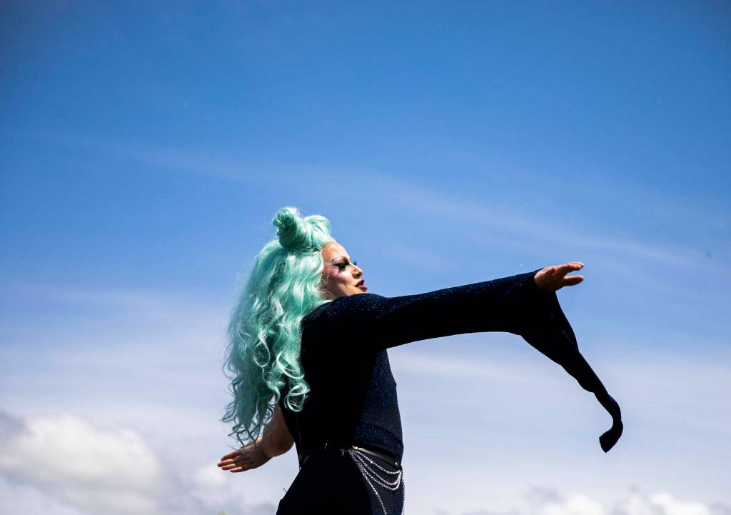 Tia Rikki performs at Arlingtons first-ever Pride celebration Saturday at Legion Memorial Park. (Olivia Vanni / The Herald)