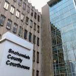 Snohomish County Superior Courthouse in Everett, Washington on February 8, 2022.  (Kevin Clark / The Herald)