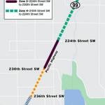 Work to replace the center left turn lane with a 20-inch tall curb median with trees and left-turn pockets began this month and is set to conclude next year. (Edmonds)