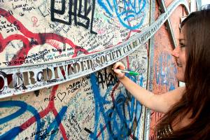 Writing on Belfast's Peace Wall.