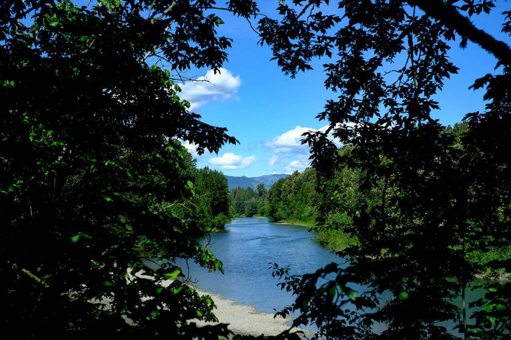 About 23 miles northbound along the Centennial Trail, you are rewarded with views of the Stillaguamish River. Grab food from one of several eateries in downtown Arlington and stop here for a relaxing lunch break. (Taylor Goebel / The Herald).
