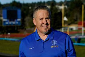 Joe Kennedy poses for a photo March 9, 2022, at the school's football field. (AP Photo/Ted S. Warren, File)