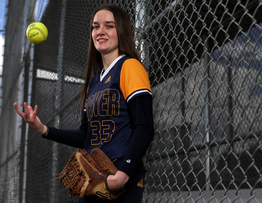 Alexis Slater at Mariner High School in Everett in May of 2021. (Kevin Clark / The Herald)