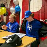 Dylan Carson announces his commitment to Air Force during National Signing Day Wednesday, Feb. 2, 2022, at Marysville Pilchuck High School in Marysville, Washington. (Ryan Berry / The Herald)