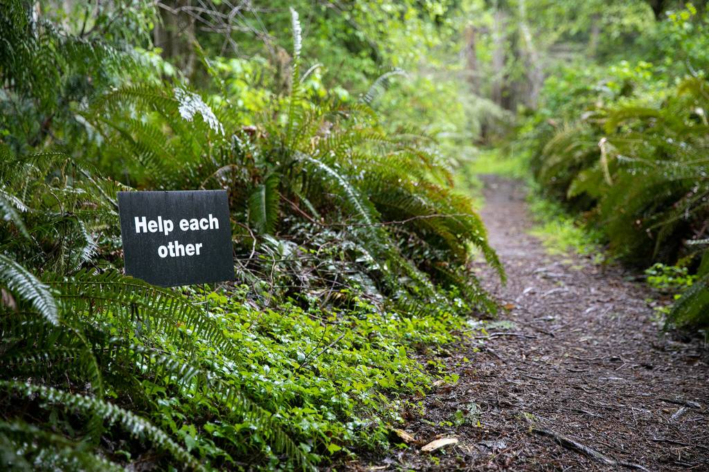 Positive messages can be found throughout the property at Earth Sanctuary. (Ryan Berry / The Herald)