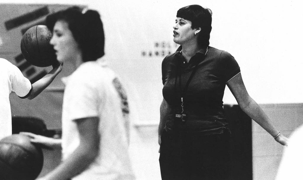 Jo Metzger-Levin, who starred for the Everett High School girls basketball team, went on to coach her alma mater. (Mike OLeary / The Herald)