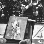 NBA legend Kareem Abdul-Jabbar in Seattle during his farewell tour. (Drew Perine / The Herald)