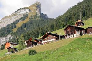 Gimmelwald, built in an avalanche zone, yet specializing in alpine tranquility.