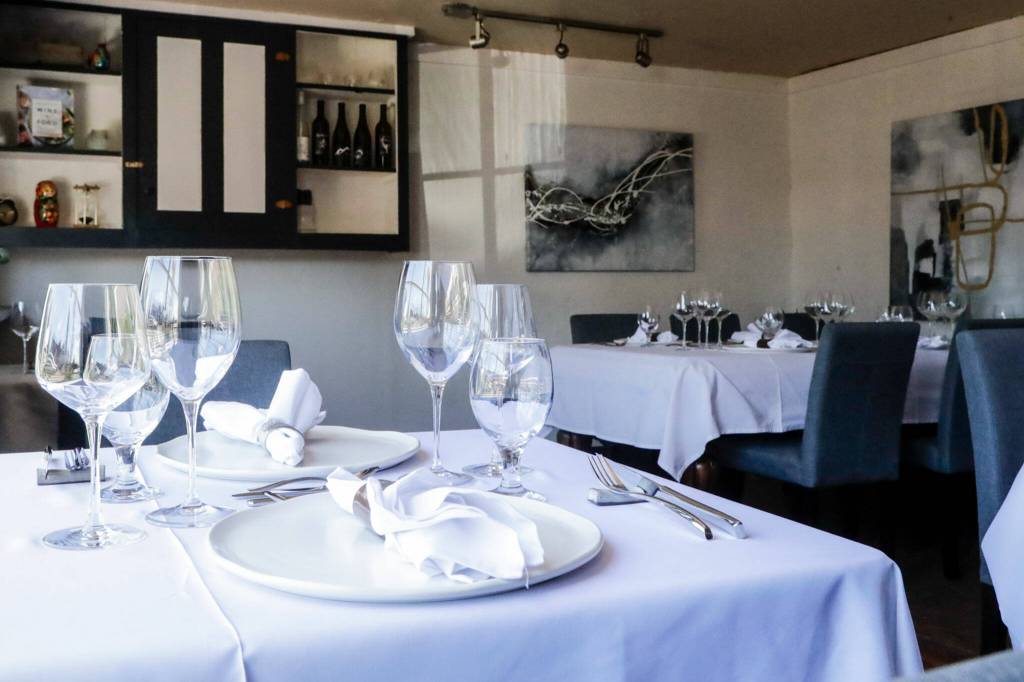 The dining room of The Chef Behind The Curtain in Snohomish. (Kevin Clark / The Herald)